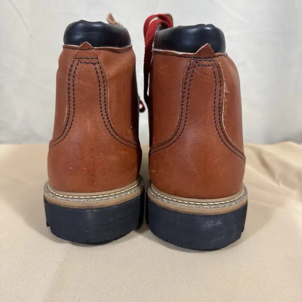 Vintage Steel Toe Leather Work Boots Vibram Bottoms Heritage Sz 13 USA Made